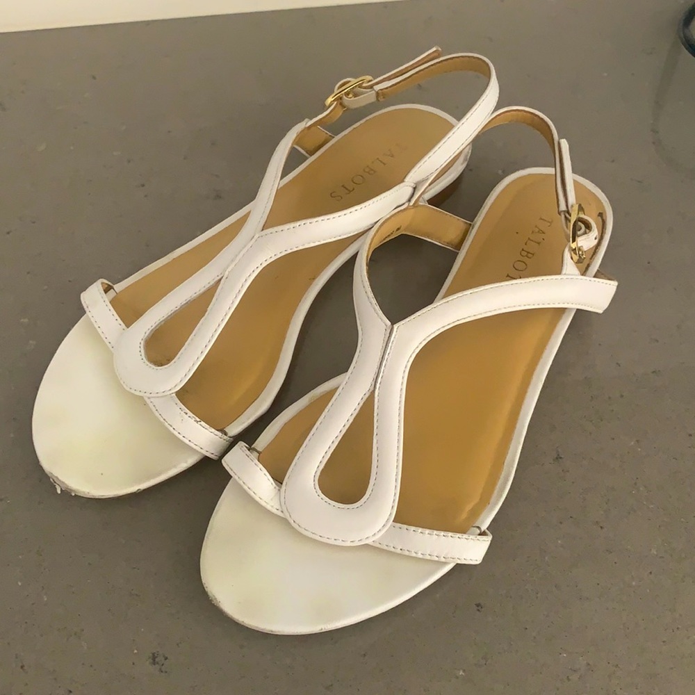 Talbots white sandal size 8